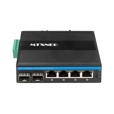 4Port POE++ Industrial Switch Full Gigabit Switch with 2SFP Ports 4RJ45 Ports with POE, up to 60W for Per Network Port Total 240W for Outdoor Use