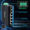 4Port POE++ Industrial Switch Full Gigabit Switch with 2SFP Ports 4RJ45 Ports with POE, up to 60W for Per Network Port Total 240W for Outdoor Use view 3