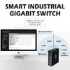 4port Managed Industrial Gigabit Ethernet Switch L2 Smart Fiber Optic Switch Support VLAN ERPS QoS with 2 SFP Fiber Ports Hardend Casing IP40 Protection Grade view 4