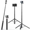 VRIG TP21 54inch Telescopic Selfie Stick Long with Tripod, Waterproof Hand Grip with 1/4" Screw for Insta360 X5/X4 /X3/X2 /ACE PRO, DJI Osmo Action 5Pro/4/3,Pocket 3,GoPro Hero 13 12 11 10 9 view 1