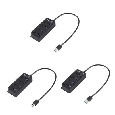 Hemoton 3pcs Port USB Hub Independent USB Splitter for Laptop Pc Tablet and Smartphone Enhanced Data Transfer Speeds for Work and Travel