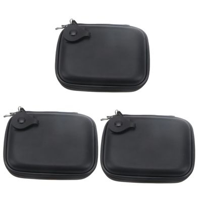 Hemoton 3pcs Eva Digital Accessories Storage Bag Shockproof Organizer for Power Banks Earphones USB Cables More Zippered Case Hook for Travel Black