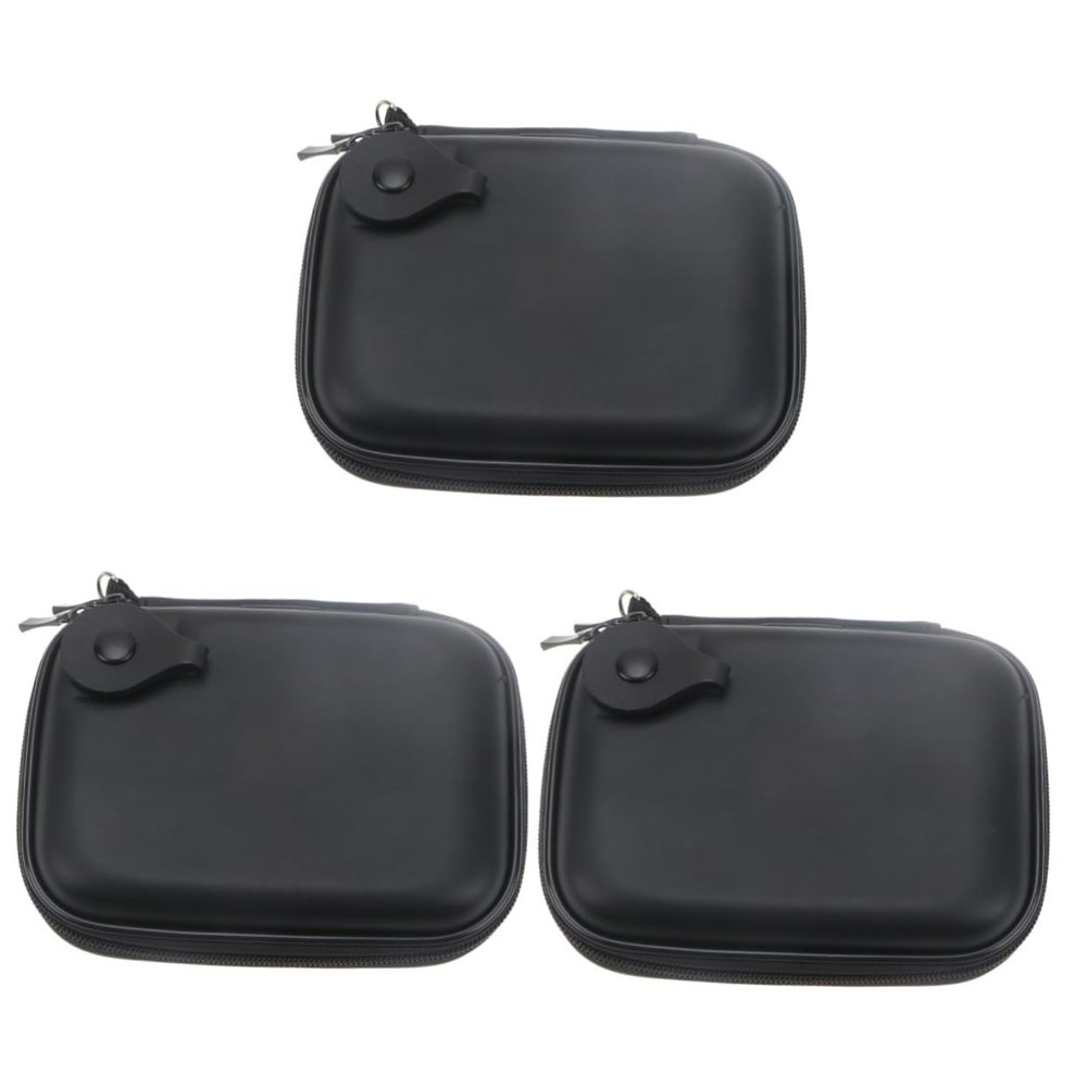 Hemoton 3pcs Eva Digital Accessories Storage Bag Shockproof Organizer for Power Banks Earphones USB Cables More Zippered Case Hook for Travel Black