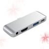 Hemoton 3pcs USB- Adapter Audio Jack USB and Pd Charging for Laptop Compact Silver Design for Enhanced Connectivity and Performance view 2