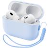 ORNARTO Compatible with AirPods Pro 2 Case 2022, Full Protective Hybrid Silicone for AirPods Pro 2nd Generation Case, Front LED Visible Skin Cover-Baby Blue view 1