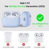 ORNARTO Compatible with AirPods Pro 2 Case 2022, Full Protective Hybrid Silicone for AirPods Pro 2nd Generation Case, Front LED Visible Skin Cover-Baby Blue view 2