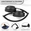 clelize Kids Bluetooth Headphones, On Ear Wireless Headsets for Children with Built-in Microphone, Foldable Stereo Detachable Aux 3.5mm Cord, Kids Headphones for Boys Girls School iPad Tablet (Black) view 3