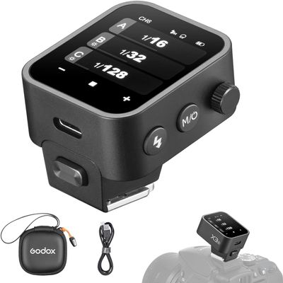 Godox X3 X3-S Flash Trigger for Sony, High-Definition OLED Screen, 1/8000s HSS TTL TCM Function, USB-C Charge Flash Transmitter, GODOX X3S X3 S Touchscreen Wireless Flash Trigger Transmitter
