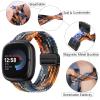 Braided Magnetic Bands Compatible with Fitbit Versa 4/Fitbit Versa 3/Sense 2/Sense 1,Soft Stretchy Elastic Nylon Sport Loop Strap for Women Men (Space Gray) view 4