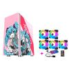 upim Computer Cases,Mid-Tower PC Gaming Case ATX/M-ATX/ITX - Front I/O USB 3.0 Port - Tempered Glass Side Panel - RGB Fan and Remote Control and Controller (Size : 5 Fans) view 1