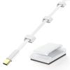 AGPTEK Ethernet Cable Clips, 60 PCS Adhesive Wire Clips, Flat Cord Clips Small Cable Holder Management for Home Wall Flat Ethernet Network Cord Organizer, Decoration Fairy Light Sticky Hooks, White view 1