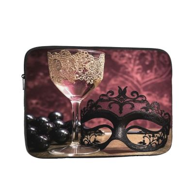 Wine Glass Lace Mask Laptop Sleeve Case 10 inch Laptop Bag Shockproof Protective Notebook Case Computer Carrying Bag Case