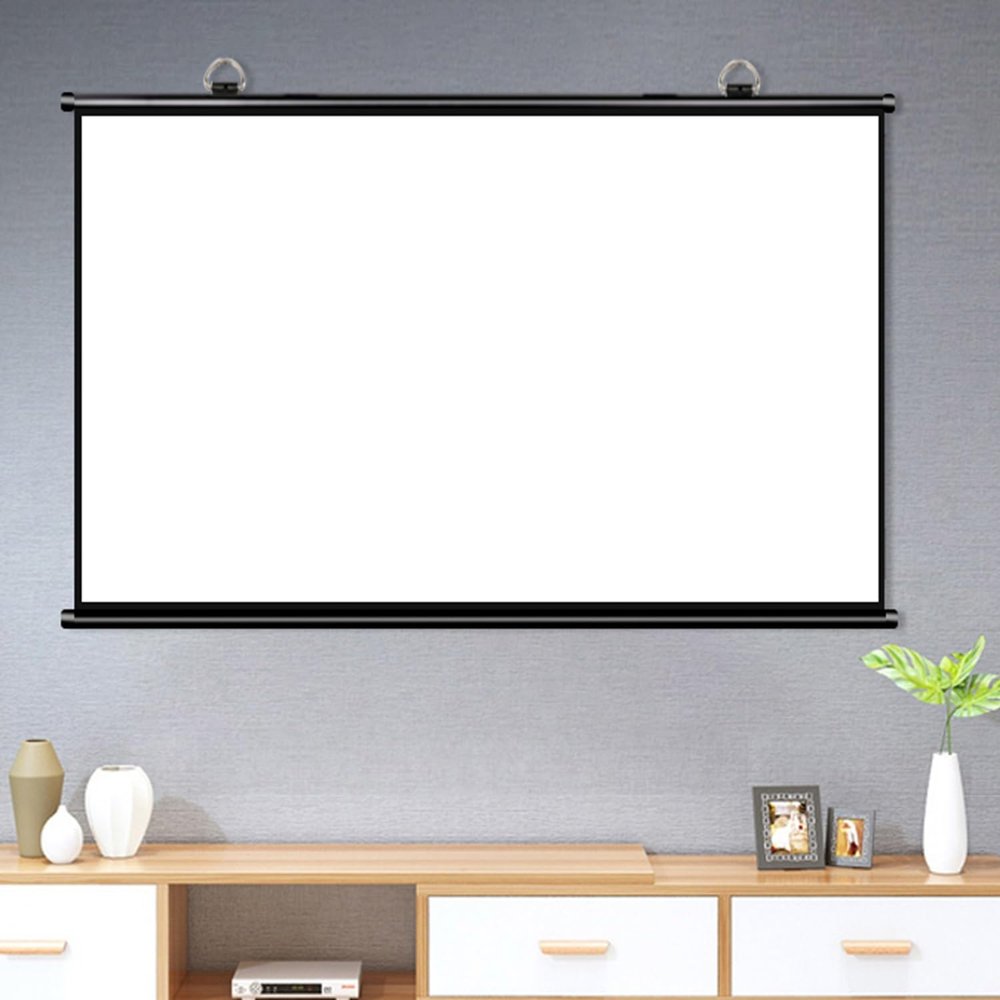 KEBER Projector Screen 60/72/80 inch, Projection 4:3/16:9 4K HD Movies Screen for Home Cinema Office Video Game, Projection Screen Indoor Outdoor Wall/Ceiling Mount (Size : 72"" (4:3))