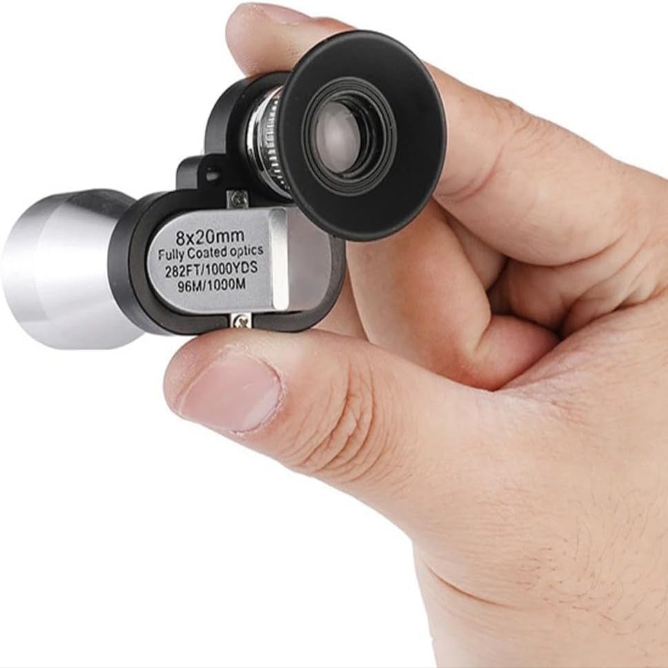 8x20 Mini Pocket Monocular Telescope, Mini Pocket Zoom Monocular Portable Telescope, Adjustable for Bird Watching, Hiking, Camping, Fishing, Travel and Scenery