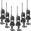 SAMCOM Long Range Two-Way Radios with Speaker Mic, FPCN10A Handheld UHF Walkie Talkies for Adults, Programmed Professional Heavy Duty 6 Pcs Radios with 6 Pcs Shoulder Mic, Black view 1