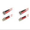 SpeedyFiberTX 2-Pack 0.5 Meter ST to LC Fiber Optic Patch Cable, Red and Black Boots, Corning InfiniCor Multimode OM1 62.5/125um Optical Fiber, Duplex Orange Riser OFNR Cable Jacket view 1