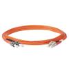 SpeedyFiberTX 2-Pack 20 Meter ST to LC Fiber Optic Patch Cable, Red and Black Boots, Corning InfiniCor Multimode OM1 62.5/125um Optical Fiber, Duplex Orange Riser OFNR Cable Jacket view 2