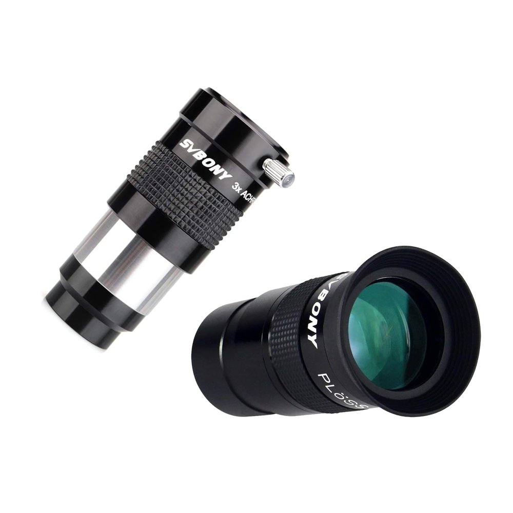 SVBONY 1.25 inches 3X Barlow Lens, Bundle with 40mm Plossl Telescope Lens