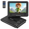 POFOTO 9.5" Portable DVD Player for Kids and Car with 7.5" Swivel Screen, 4-6 Hour Working Time, Car DVD Player with Dual Speakers, Remote Control, Support Sync TV, Region Free USB/SD/AV- Black view 1