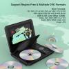 POFOTO 9.5" Portable DVD Player for Kids and Car with 7.5" Swivel Screen, 4-6 Hour Working Time, Car DVD Player with Dual Speakers, Remote Control, Support Sync TV, Region Free USB/SD/AV- Black view 3