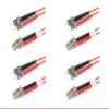 SpeedyFiberTX 4-Pack 100 Meter ST to LC Fiber Optic Patch Cable, Red and Black Boots, Corning InfiniCor Multimode OM1 62.5/125um Optical Fiber, Duplex Orange Riser OFNR Cable Jacket view 1