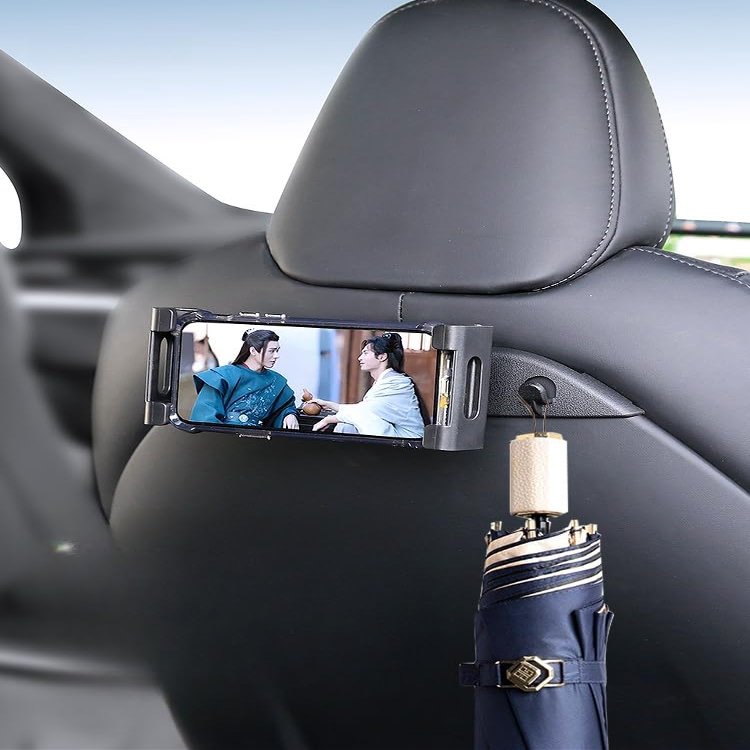 SPORTME for Tesla Model X S 2023 Car Seat Back Phone Holder, 360 Rotation Headrest Tablet Holder,Stretchable Phone Holder for Car Back Seat iPad Bracket