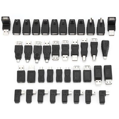 40 USB2.0 Adapters, Micro B M to Fem Converter, USB Coupler Connector Set for Various Devices