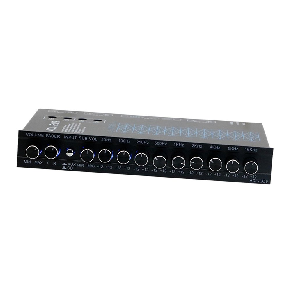 9 Band Subwoofer Output Metal 12V DC with CD AUX Input 9 Equalization Bands Car Audio High Performance