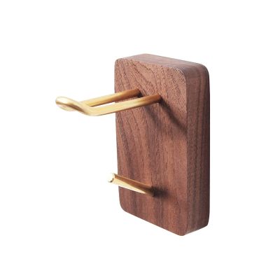 Headphone Stand Headphone Hanger Holder Wall Mount Headset Hook Under Desk Creative Headset Stand Wall-Mounted Solid Wood Frame Metal Hook Headset Holder
