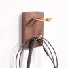 Headphone Stand Headphone Hanger Holder Wall Mount Headset Hook Under Desk Creative Headset Stand Wall-Mounted Solid Wood Frame Metal Hook Headset Holder view 4