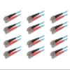 SpeedyFiberTX 6-Pack 200 Feet FC to FC Fiber Optic Patch Cable, Red and Black Boots, Corning ClearCurve Multimode OM3 50/125um Optical Fiber, Duplex Aqua Riser OFNR Cable Jacket view 1