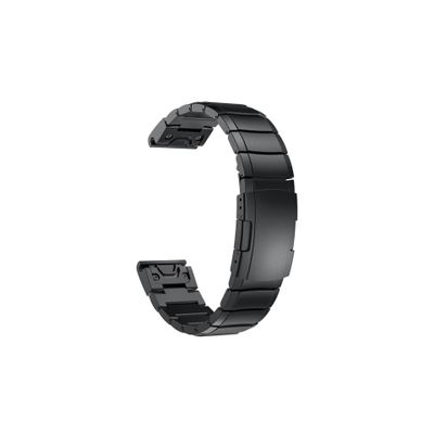 Stainless steel watch strap Quick Fit 22mm Watch Band Fit for Garmin Fenix7 Fenix6/5 (Color : Black, Size : 22MM)