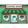 10x6ft Coffee Shop Backdrop for Photography Green Stripes Booth Decoration Props Ice Cream Background for Cake Smash Backdrops Children Birthday Portrait Banner view 1