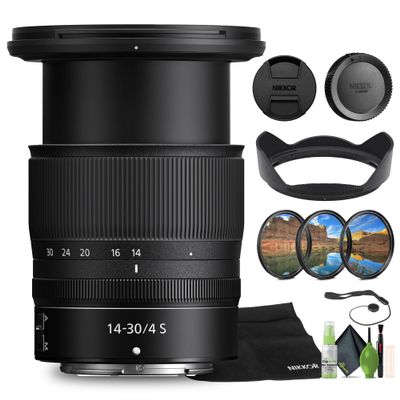 Nikon NIKKOR Z 14-30mm f/4.0 S Zoom Lens Z Cameras (20070) + Filter Kit + Cap Keeper + Cleaning Kit (Renewed)