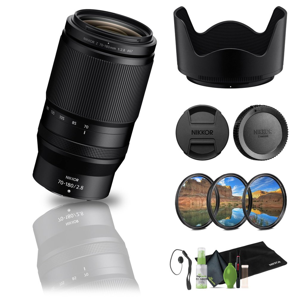 Nikon - NIKKOR Z 70-180mm f/2.8 Standard Zoom Lens for Z Mount Cameras (20120) + Filter Kit + Cap Keeper + Cleaning Kit (Renewed)