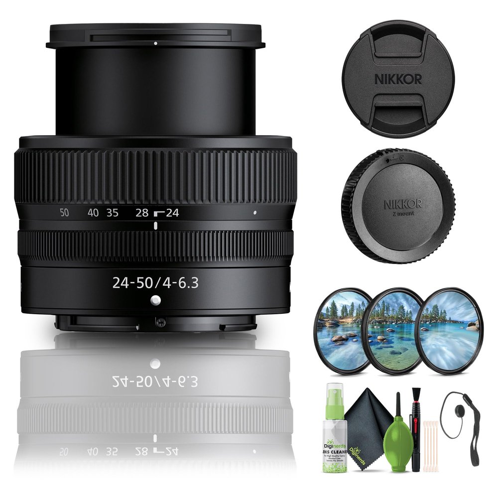 Nikon NIKKOR Z 24-50mm f/4-6.3 Lens (20096) + Filter Kit + Cap Keeper + Cleaning Kit (Renewed)