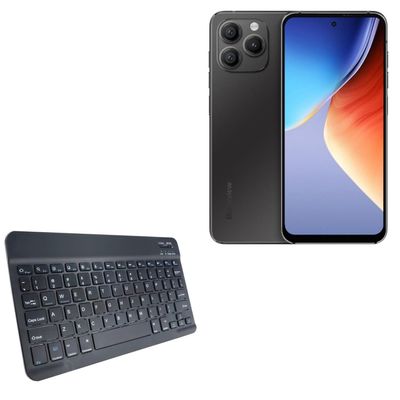 BoxWave Keyboard Compatible with Blackview A96 - SlimKeys Bluetooth Keyboard, Portable Thin with Chiclet-Style Keys - Jet Black