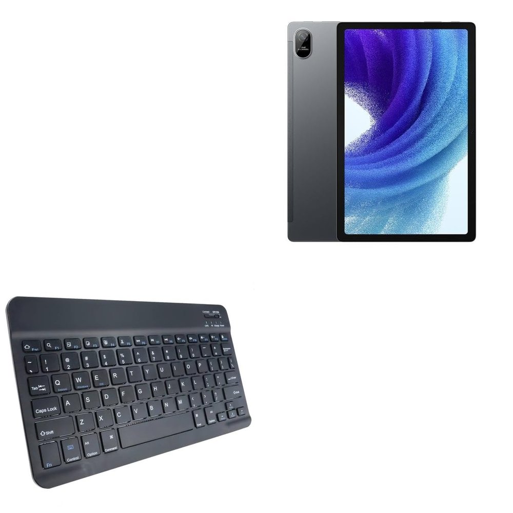 BoxWave Keyboard Compatible with Blackview Oscal Pad 15 - SlimKeys Bluetooth Keyboard, Portable Thin with Chiclet-Style Keys - Jet Black