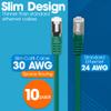 Intellinet Cat8.1 Slim U/FTP RJ45 Ethernet Cable 10-Pack, 5 ft, Green view 2