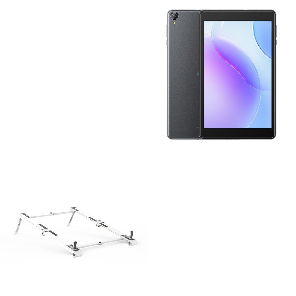 BoxWave Stand and Mount Compatible with Blackview Tab 50 WiFi - Pocket Aluminum Stand 3-in-1, Portable Multi Angle Viewing Riser - Metallic Silver