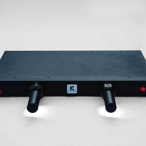Racklight 19" 1U 4 Outlet Surge Protector LED Lights with Dimmer (Red LED Lights)