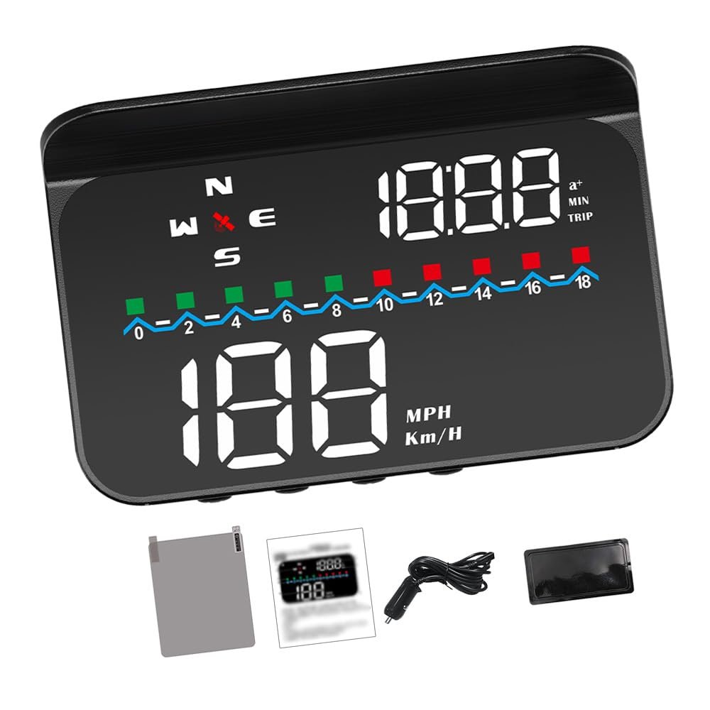 KACEPAR M19 Heads Up Display for Cars, GPS Digital Speedometer with Speed MPH, Windshield Projection for All Vehicles