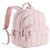 BAGSMART College Laptop Backpack, Travel Laptop Backpack for Women, Quilted Casual Daypack, Water-Resistant Bookbag for 15.6 Inch Laptop, Pink view 1