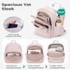 BAGSMART College Laptop Backpack, Travel Laptop Backpack for Women, Quilted Casual Daypack, Water-Resistant Bookbag for 15.6 Inch Laptop, Pink view 2