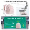 BAGSMART College Laptop Backpack, Travel Laptop Backpack for Women, Quilted Casual Daypack, Water-Resistant Bookbag for 15.6 Inch Laptop, Pink view 3
