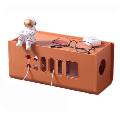 Cable Organizer Box Cable Storage Box Power Board Wire Management Socket Strip Wire Case Charger Socket Organizer Network Line Storage Bin Cable Management Box (Color : Orange)