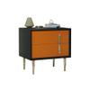 JECCIE Snack Table Nordic Creative Square with Drawer Storage Bedside Table Home Living Room Bedroom Bedside Cabinet Simple Storage Side Cabinet Sofa Table, Black view 1