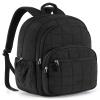 BAGSMART College Laptop Backpack, Travel Backpack for Women, Quilted Casual Daypack, Water-Resistant Bookbag for 15.6 Inch Laptop, Black view 1