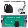 BAGSMART College Laptop Backpack, Travel Backpack for Women, Quilted Casual Daypack, Water-Resistant Bookbag for 15.6 Inch Laptop, Black view 2
