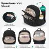 BAGSMART College Laptop Backpack, Travel Backpack for Women, Quilted Casual Daypack, Water-Resistant Bookbag for 15.6 Inch Laptop, Black view 3